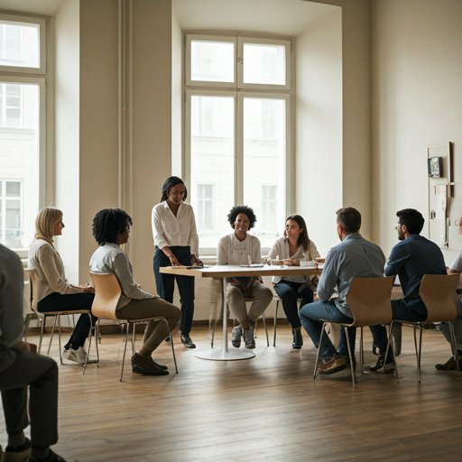 Community members in discussion