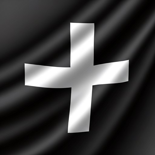 Saint Piran's flag, the white cross of Cornwall, rippling in the wind